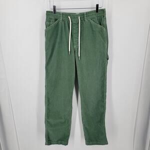 BDG Corduroy Pants Men Medium Green Utility Carpenter Drawstring Waist Pockets